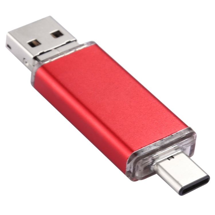 64GB 3 in 1 USB-C / Type-C + USB 2.0 + OTG Flash Disk, For Type-C Smartphones & PC Computer (Red) by buy2fix