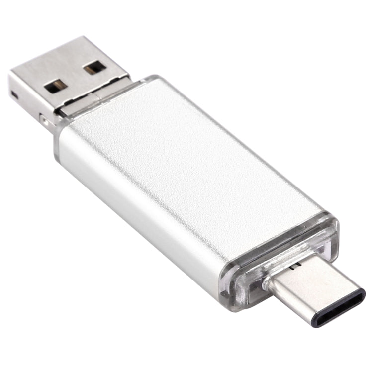 64GB 3 in 1 USB-C / Type-C + USB 2.0 + OTG Flash Disk, For Type-C Smartphones & PC Computer (Silver) by buy2fix