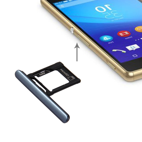 Plateau de carte Micro SD/SIM + prise anti-poussière de port de fente de carte pour Sony Xperia XZ Premium (version double SIM) (noir)