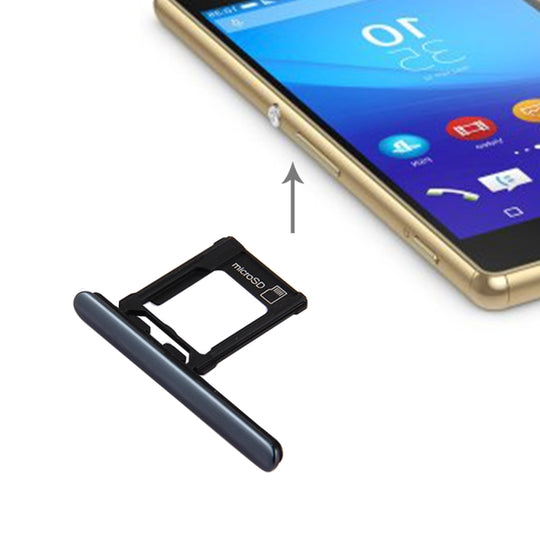 Plateau pour carte Micro SD + prise anti-poussière pour port de fente pour carte pour Sony Xperia XZ Premium (version SIM unique) (noir)