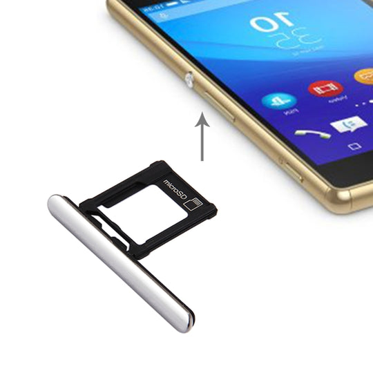 Plateau de carte Micro SD + prise anti-poussière de port de fente de carte pour Sony Xperia XZ Premium (version SIM unique) (argent)