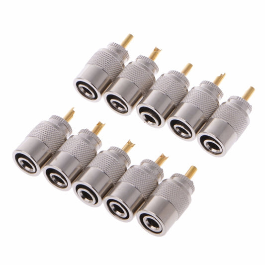 10 PCS UHF Connector Plugs PL-259 Male Solder for RG8X Coaxial Cable - Connector by buy2fix | Online Shopping UK | buy2fix