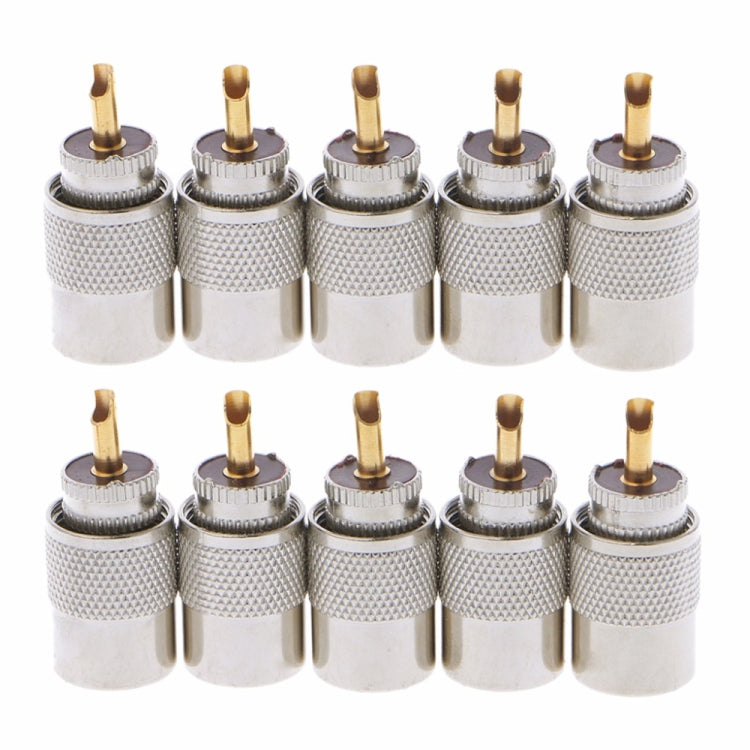 10 PCS UHF Connector Plugs PL-259 Male Solder for RG8X Coaxial Cable - Connector by buy2fix | Online Shopping UK | buy2fix