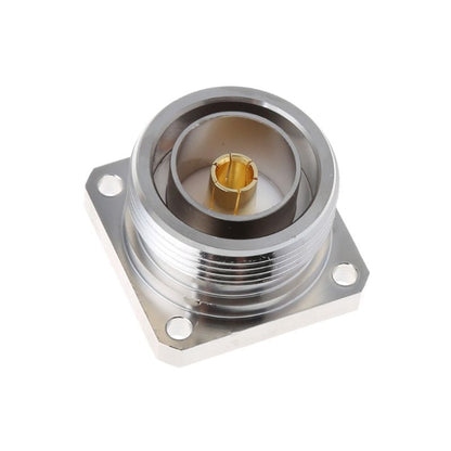 L29 7/16 Din Female Jack Center Connector with 4 Holes Flange Deck Solder Cup RF Coaxial Adapter - Connector by buy2fix | Online Shopping UK | buy2fix