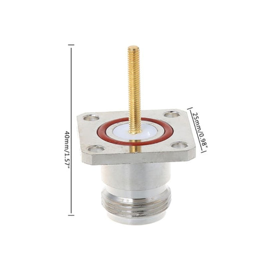 NKF Brass N Female Connector with 4 Holes Flange Frame RF Adapter - Connector by buy2fix | Online Shopping UK | buy2fix