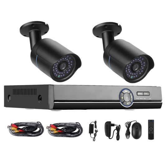 A2B5 720P 1.0 Mega Pixel 2 x Bullet AHD Cameras AHD DVR Kit, Support Night Vision / Motion Detection, IR Distance: 20m(Black) - Video Recorder Kit by buy2fix | Online Shopping UK | buy2fix