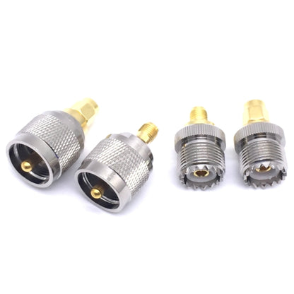 4 PCS / Set UHF PL259 SO239 to SMA Plug RF Connector Test Converter by buy2fix