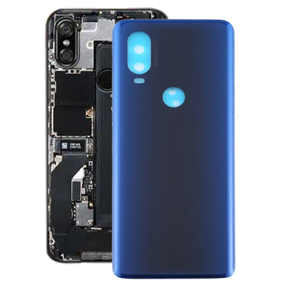 Battery Back Cover for Motorola Moto One Vision(Blue) - Back Cover by buy2fix | Online Shopping UK | buy2fix