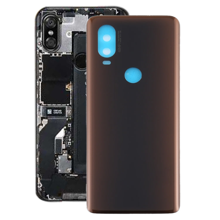 Battery Back Cover for Motorola Moto One Vision(Brown) - Back Cover by buy2fix | Online Shopping UK | buy2fix