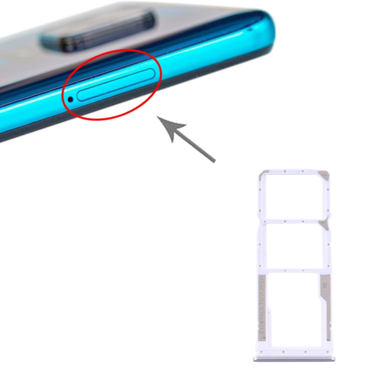 SIM Card Tray + SIM Card Tray + Micro SD Card Tray for Xiaomi Redmi Note 9S / Redmi Note 9 Pro Max / Redmi Note 9 Pro India / Note 10 Lite(Silver) - Card Tray by buy2fix | Online Shopping UK | buy2fix