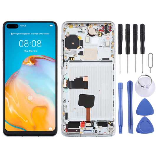 Original OLED LCD Screen for Huawei P40 Digitizer Full Assembly with Frame(Silver) - LCD Screen by buy2fix | Online Shopping UK | buy2fix