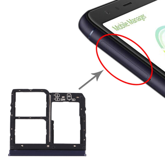 SIM Card Tray + SIM Card Tray + Micro SD Card Tray for Asus Zenfone Max Plus (M1) ZB570TL / X018D(Blue) - Card Tray by buy2fix | Online Shopping UK | buy2fix