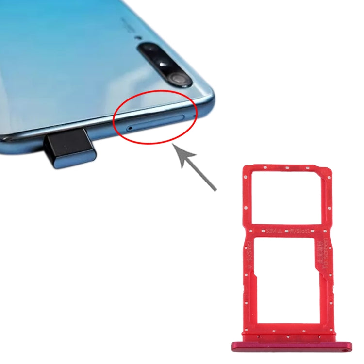 SIM Card Tray + SIM Card Tray / Micro SD Card Tray for Huawei Y9s(Red) by buy2fix