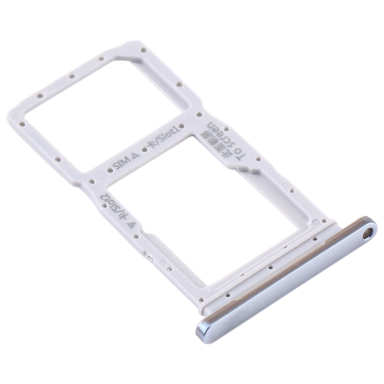SIM Card Tray + SIM Card Tray / Micro SD Card Tray for Huawei Y9s(Silver) by buy2fix