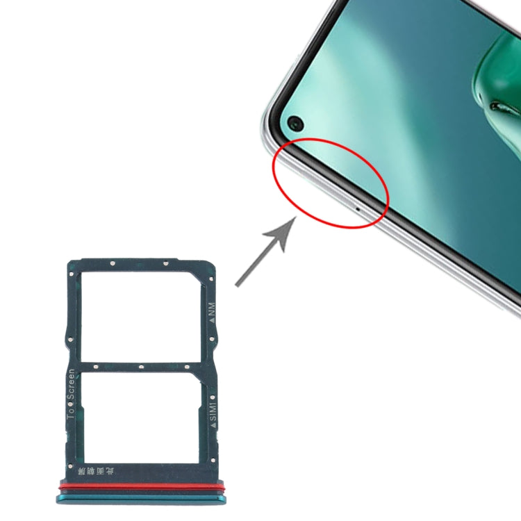 SIM Card Tray + NM Card Tray for Huawei P40 Lite 5G (Green) by buy2fix
