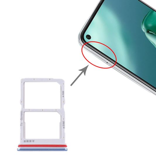SIM Card Tray + NM Card Tray for Huawei P40 Lite 5G (Baby Blue) by buy2fix