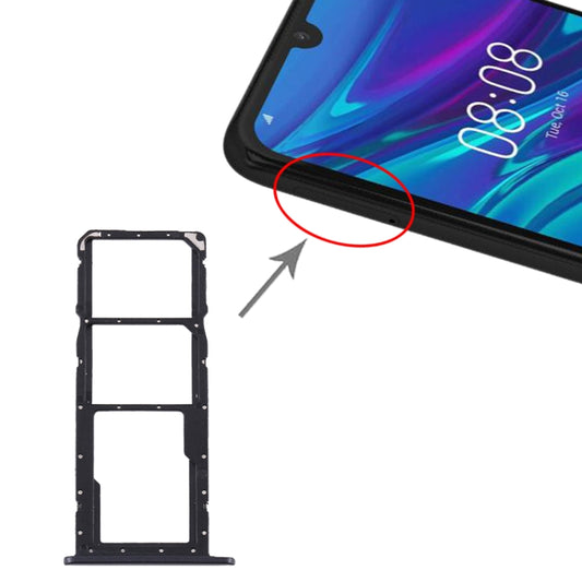 SIM Card Tray + SIM Card Tray + Micro SD Card Tray for Huawei Y6 Pro (2019) (Black) by buy2fix