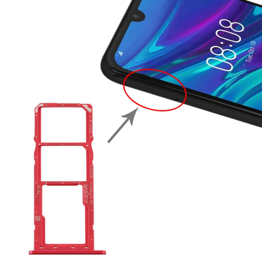 SIM Card Tray + SIM Card Tray + Micro SD Card Tray for Huawei Y6 Pro (2019) (Red) by buy2fix