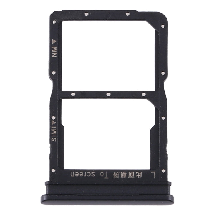 SIM Card Tray + NM Card Tray for Huawei Y8p (Black) by buy2fix