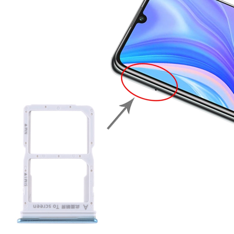 SIM Card Tray + NM Card Tray for Huawei Y8p (Twilight) by buy2fix