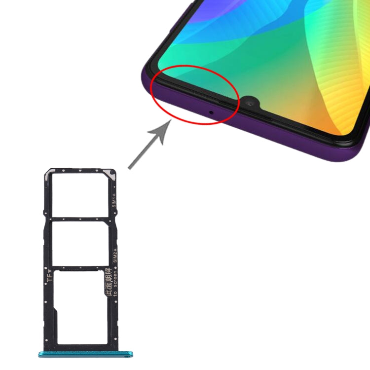 SIM Card Tray + SIM Card Tray + Micro SD Card Tray for Huawei Y6p (Green) by buy2fix