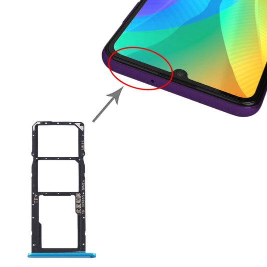SIM Card Tray + SIM Card Tray + Micro SD Card Tray for Huawei Y6p (Blue) by buy2fix