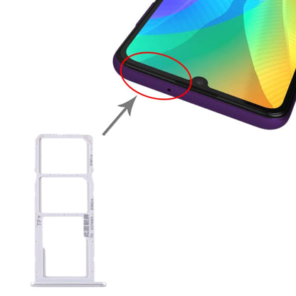 SIM Card Tray + SIM Card Tray + Micro SD Card Tray for Huawei Y6p (Silver) by buy2fix