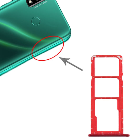 SIM Card Tray + SIM Card Tray + Micro SD Card Tray for Huawei Y8s (Red) by buy2fix