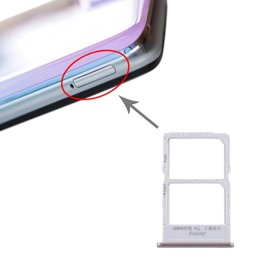 SIM Card Tray + NM Card Tray for Huawei P40 Lite (Silver) by buy2fix