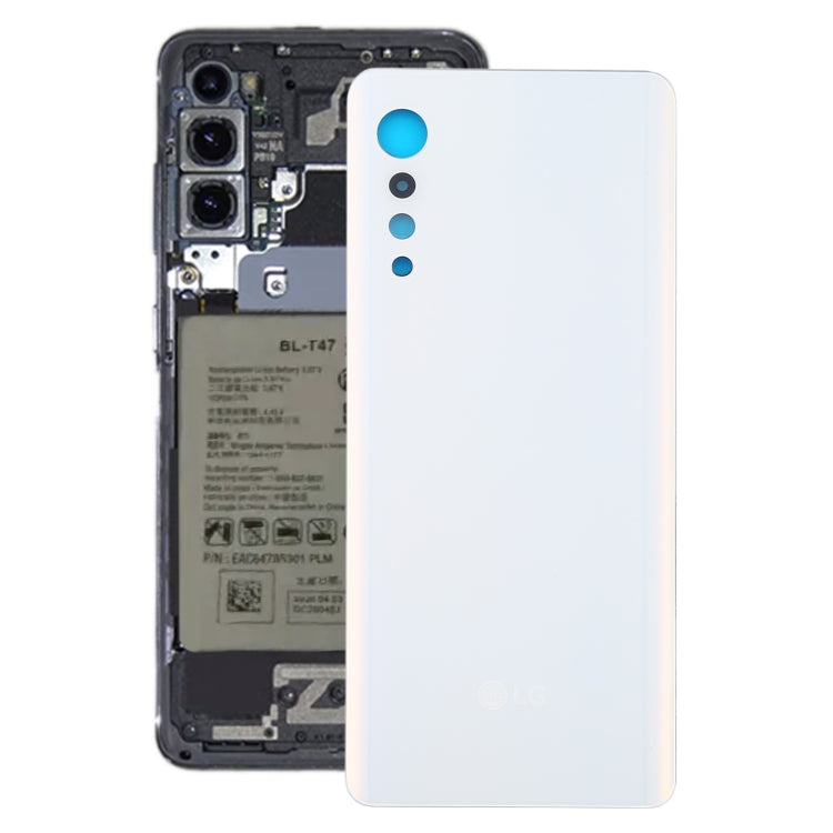 Battery Back Cover for LG Velvet LMG910EMW LM-G910EMW / Velvet 5G KR Version LM-G900N LM-G900EM(White) by buy2fix