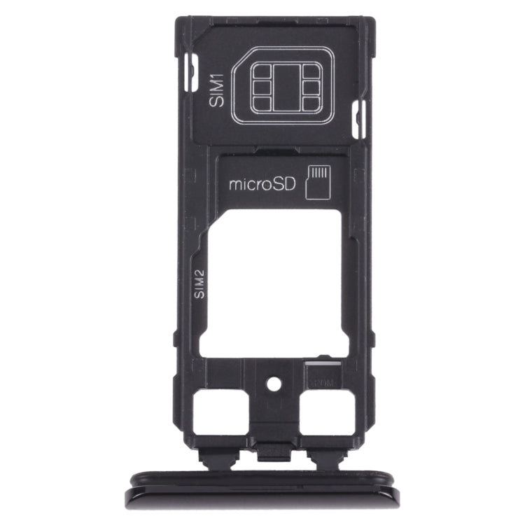 SIM Card Tray + SIM Card Tray / Micro SD Card Tray for Sony Xperia 1 / Xperia XZ4 (Black) - Card Tray by buy2fix | Online Shopping UK | buy2fix