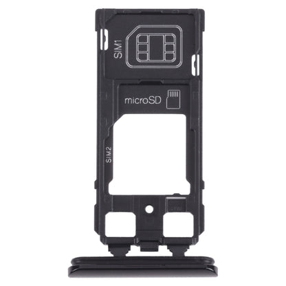 SIM Card Tray + SIM Card Tray / Micro SD Card Tray for Sony Xperia 1 / Xperia XZ4 (Black) - Card Tray by buy2fix | Online Shopping UK | buy2fix
