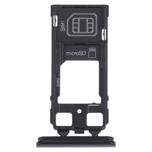 SIM Card Tray + SIM Card Tray / Micro SD Card Tray for Sony Xperia 1 / Xperia XZ4 (Black) - Card Tray by buy2fix | Online Shopping UK | buy2fix