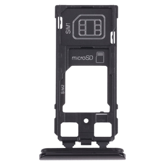 SIM-Kartenfach + SIM-Kartenfach / Micro-SD-Kartenfach für Sony Xperia 1 / Xperia XZ4 (Schwarz)