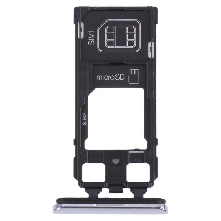 SIM Card Tray + SIM Card Tray / Micro SD Card Tray for Sony Xperia 1 / Xperia XZ4 (Grey) - Card Tray by buy2fix | Online Shopping UK | buy2fix