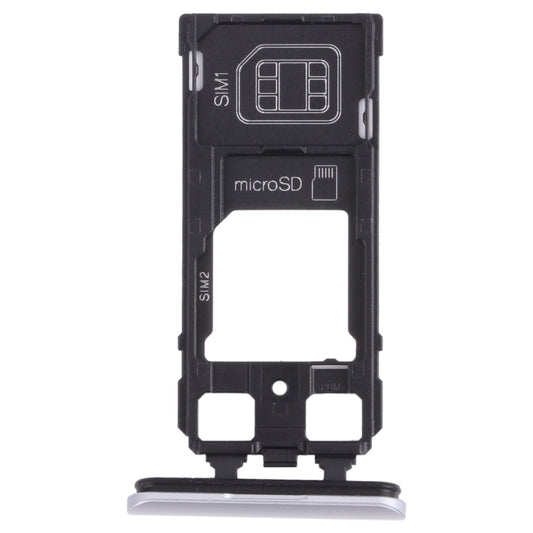 SIM Card Tray + SIM Card Tray / Micro SD Card Tray for Sony Xperia 1 / Xperia XZ4 (Silver) - Card Tray by buy2fix | Online Shopping UK | buy2fix