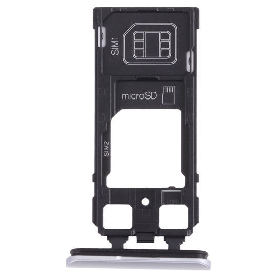 SIM-Kartenfach + SIM-Kartenfach / Micro-SD-Kartenfach für Sony Xperia 1 / Xperia XZ4 (Silber)