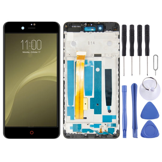 LCD-Bildschirm und Digitizer-Vollmontage mit Rahmen für ZTE Nubia Z11 Mini S NX549J (Schwarz)