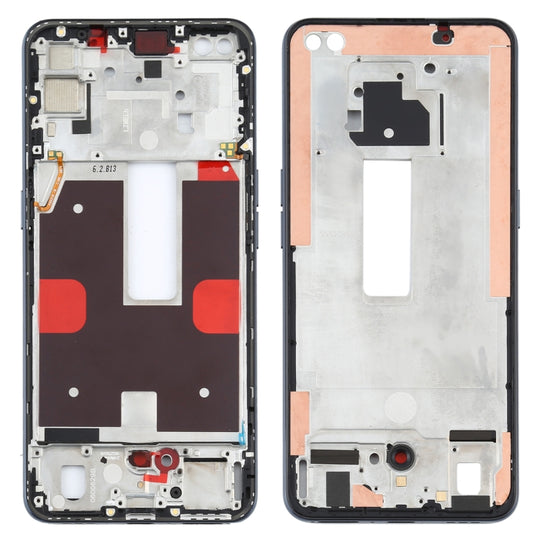 Plaque de lunette de cadre LCD du boîtier avant pour OPPO Reno4 5G PDPM00, PDPT00, CPH2091 (noir)