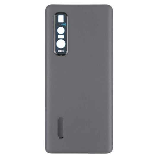 For OPPO Find X2 Pro CPH2025 PDEM30 Original Leather Material Battery Back Cover (Black) - Back Cover by buy2fix | Online Shopping UK | buy2fix