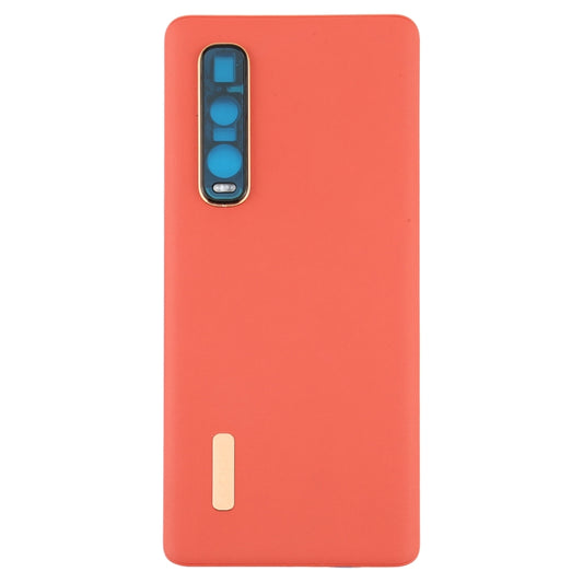 For OPPO Find X2 Pro CPH2025 PDEM30 Original Leather Material Battery Back Cover (Orange) - Back Cover by buy2fix | Online Shopping UK | buy2fix