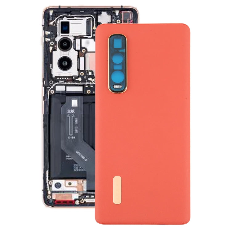 For OPPO Find X2 Pro CPH2025 PDEM30 Original Leather Material Battery Back Cover (Orange) by buy2fix