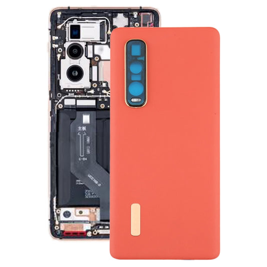 For OPPO Find X2 Pro CPH2025 PDEM30 Original Leather Material Battery Back Cover (Orange) - Back Cover by buy2fix | Online Shopping UK | buy2fix