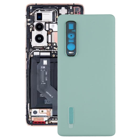 For OPPO Find X2 Pro CPH2025 PDEM30 Original Leather Material Battery Back Cover(Green) - Back Cover by buy2fix | Online Shopping UK | buy2fix
