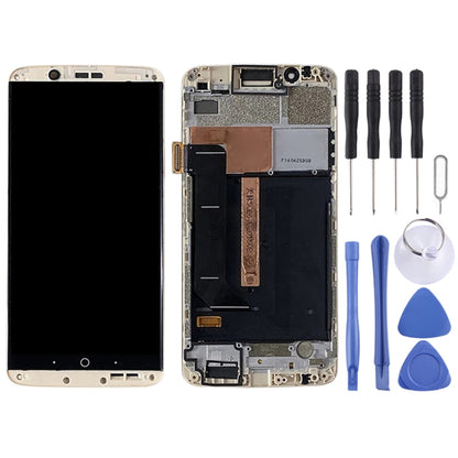 Original AMOLED LCD Screen for ZTE Axon 7 A2017 A2017U A2017G Digitizer Full Assembly With Frame (Gold) - For ZTE by buy2fix | Online Shopping UK | buy2fix