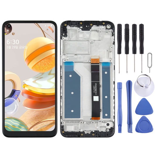TFT LCD Screen for LG Q61 Digitizer Full Assembly with Frame(Black) - For LG by buy2fix | Online Shopping UK | buy2fix