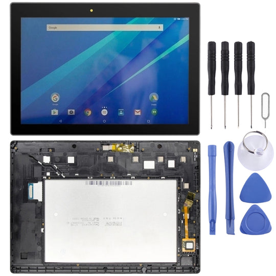 LCD-Bildschirm und Digitizer-Vollmontage mit Rahmen für Lenovo Tab 3 10 Plus ZA0Y ZA0X TB3-X70L TB3-X70F TB3-X70N TB3-X70 (Schwarz)
