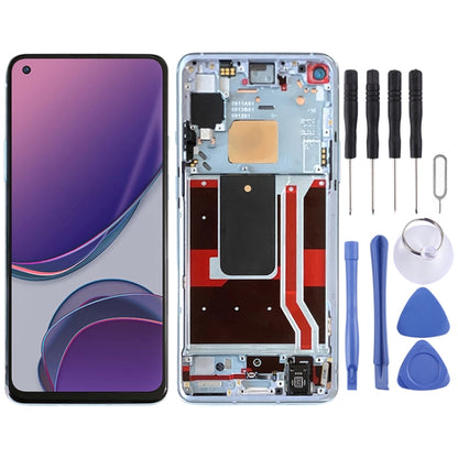 For OnePlus 8T 5G KB2001 KB2000 KB2003 AMOLED LCD Screen Digitizer Full Assembly With Frame (Blue) by buy2fix