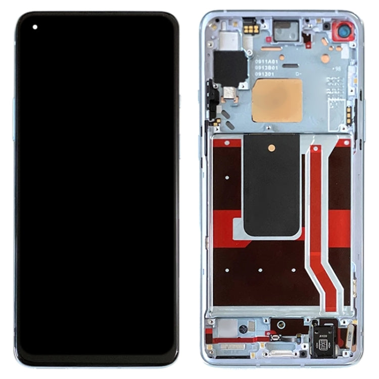 For OnePlus 8T 5G KB2001 KB2000 KB2003 AMOLED LCD Screen Digitizer Full Assembly With Frame (Blue) by buy2fix