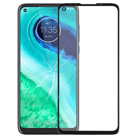 Frontscheibe Äußere Glaslinse für Motorola Moto G8 XT2045-1 (Schwarz)